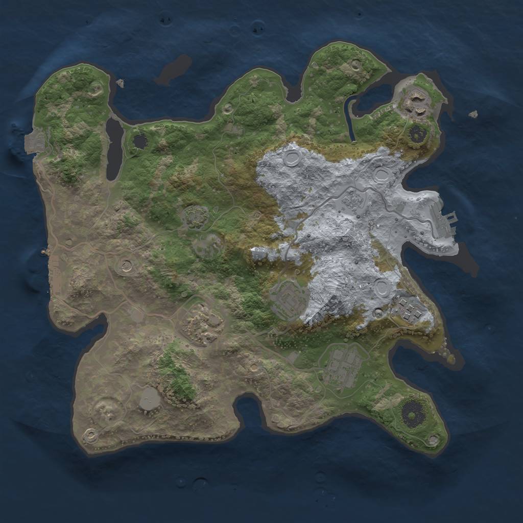Rust Map: Procedural Map, Size: 3100, Seed: 381926923, 13 Monuments