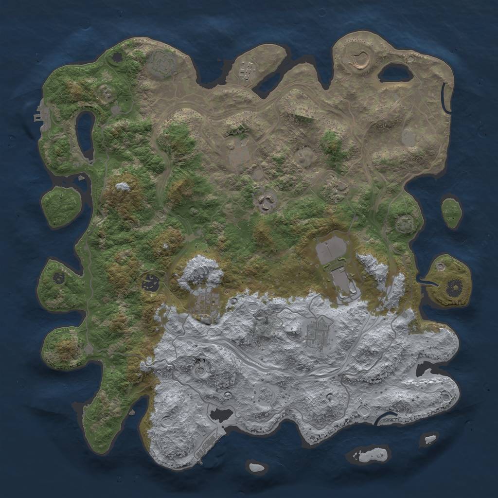 Rust Map: Procedural Map, Size: 4250, Seed: 7101989, 18 Monuments