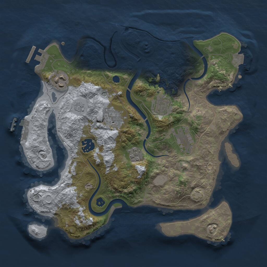 Rust Map: Procedural Map, Size: 3000, Seed: 5381933, 12 Monuments