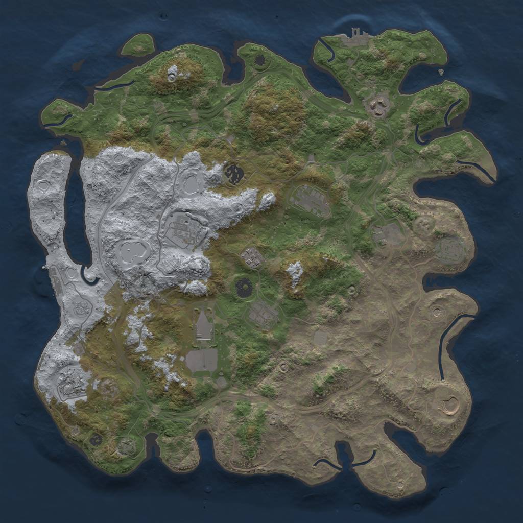 Rust Map: Procedural Map, Size: 4250, Seed: 93897196, 19 Monuments