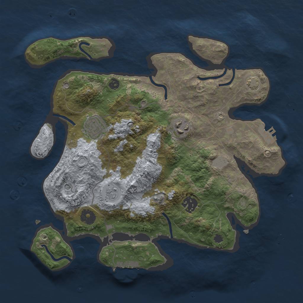 Rust Map: Procedural Map, Size: 3000, Seed: 1888476434, 11 Monuments