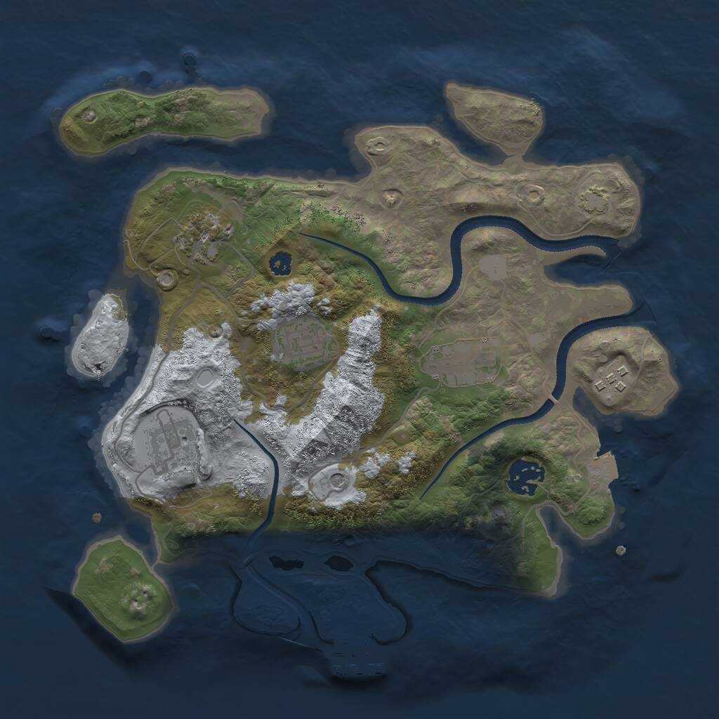 Rust Map: Procedural Map, Size: 3000, Seed: 1888476434, 10 Monuments