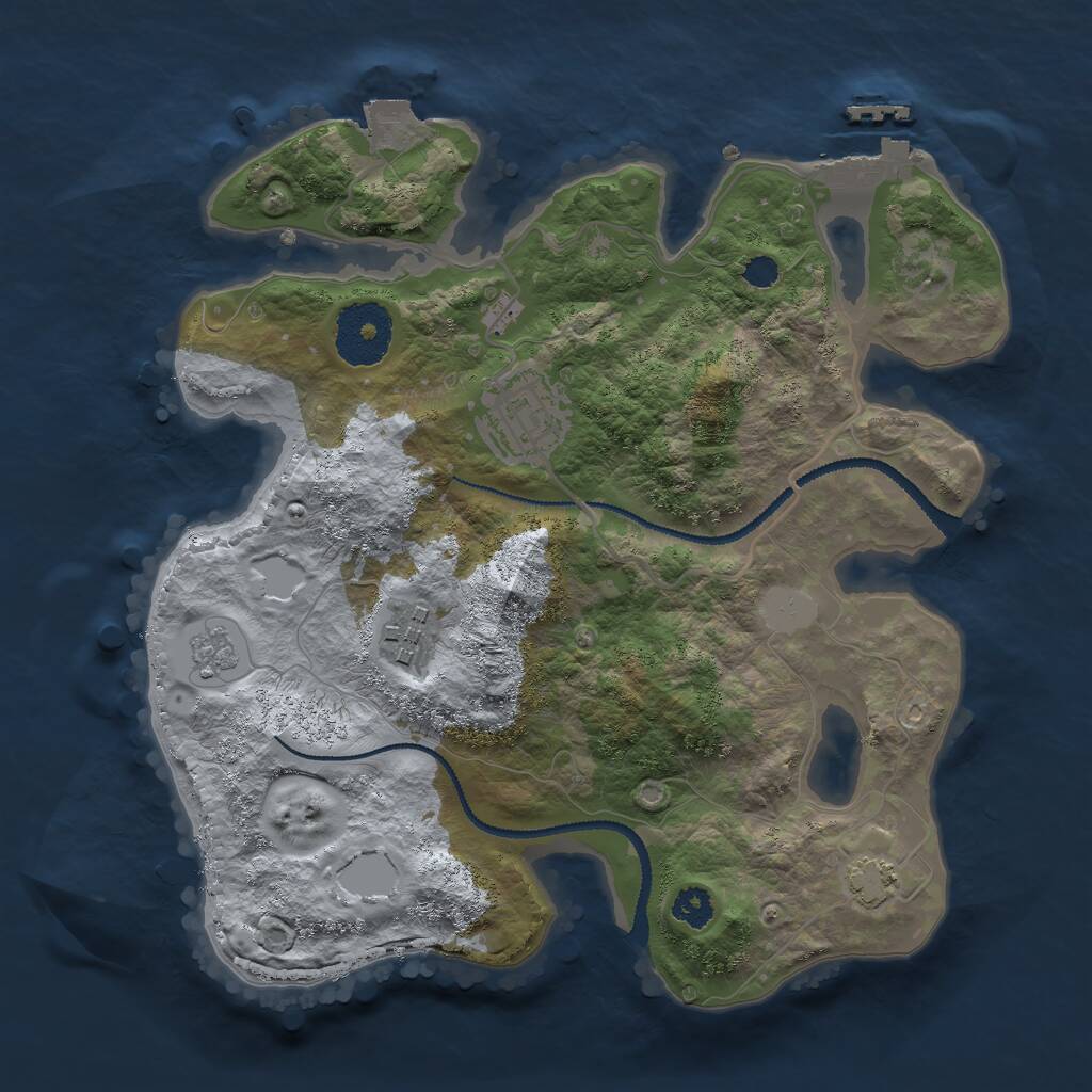 Rust Map: Procedural Map, Size: 2700, Seed: 860044434, 6 Monuments
