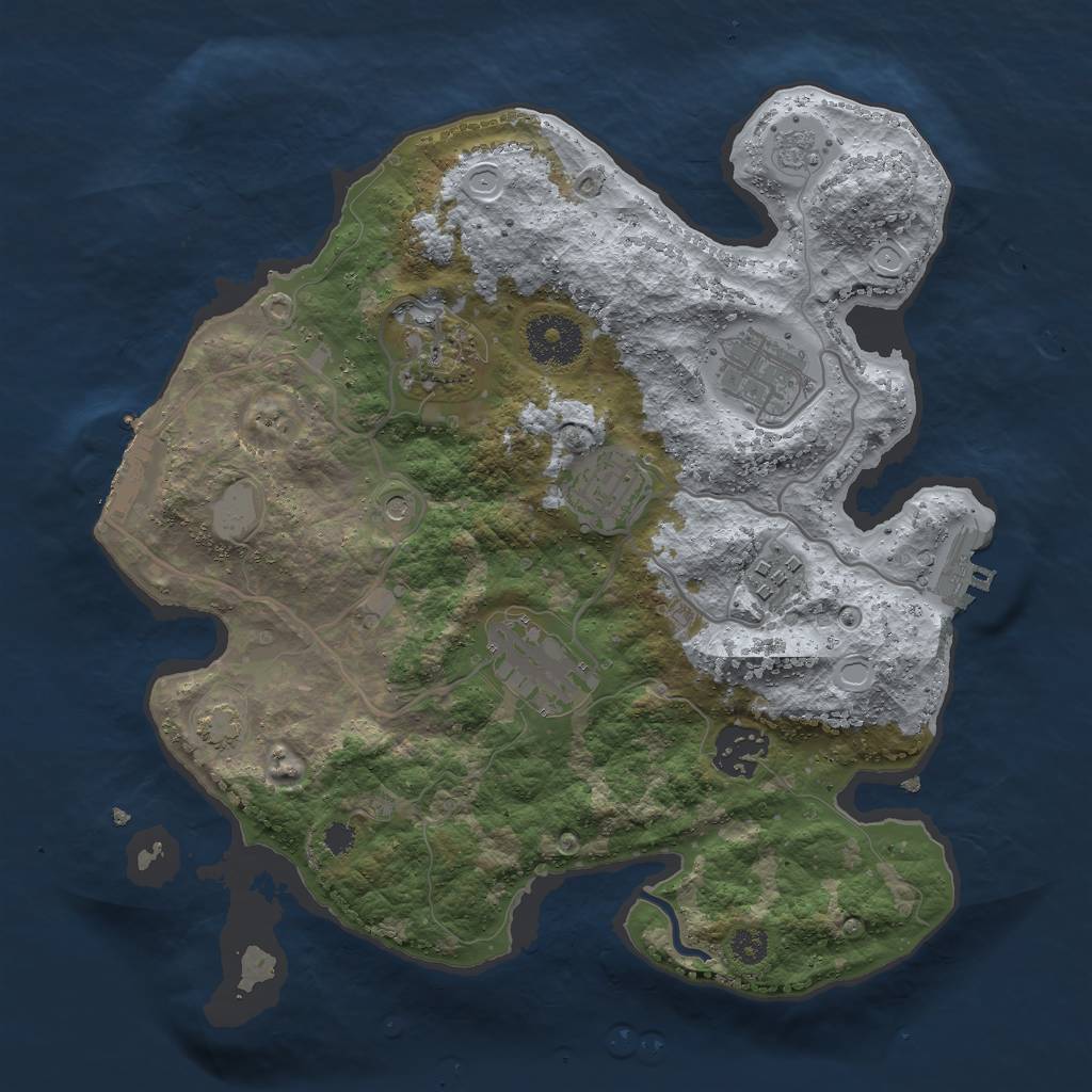Rust Map: Procedural Map, Size: 3000, Seed: 27392, 14 Monuments