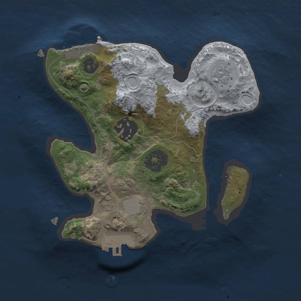 Rust Map: Procedural Map, Size: 2000, Seed: 885447891, 7 Monuments