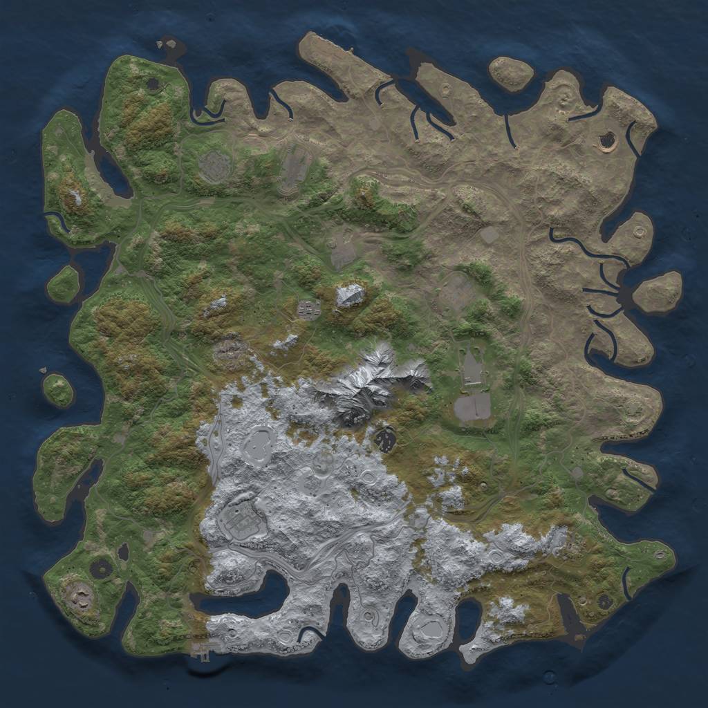 Rust Map: Procedural Map, Size: 5000, Seed: 359555, 19 Monuments