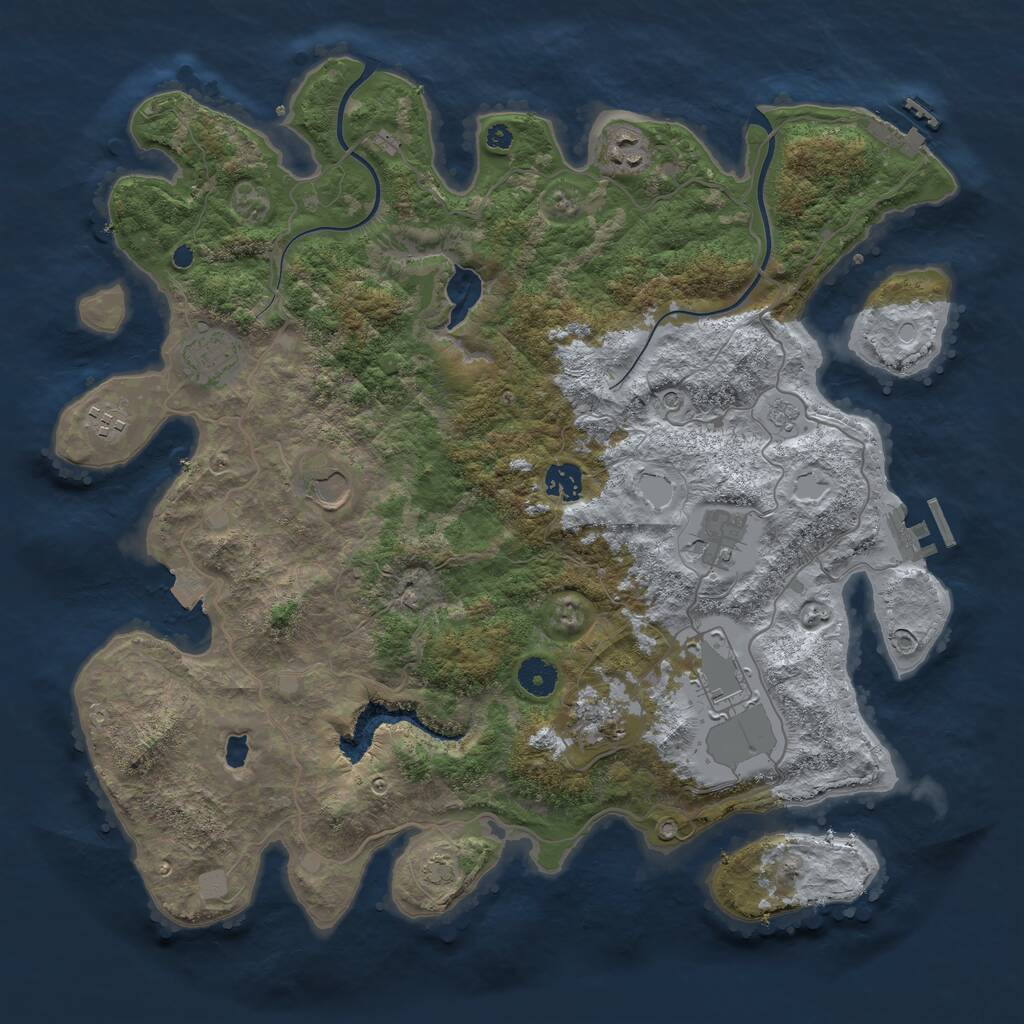 Rust Map: Procedural Map, Size: 4000, Seed: 37701569, 14 Monuments