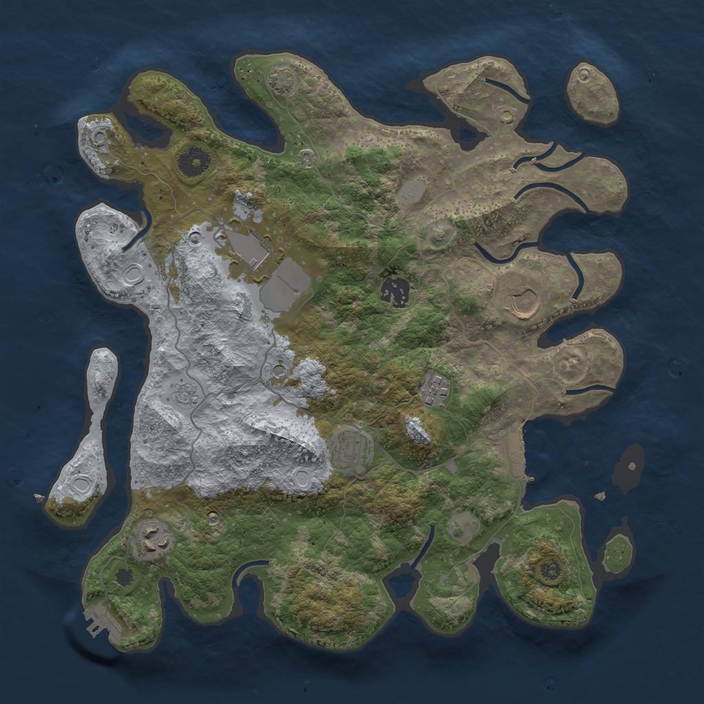 Rust Map: Procedural Map, Size: 3500, Seed: 590246256, 14 Monuments