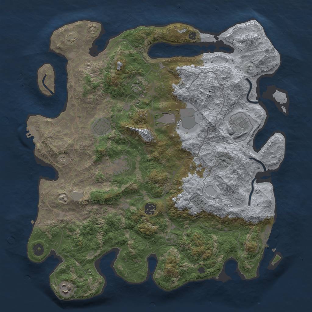 Rust Map: Procedural Map, Size: 4000, Seed: 1503206720, 16 Monuments
