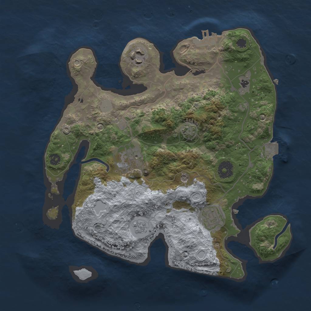 Rust Map: Procedural Map, Size: 2800, Seed: 47583624, 10 Monuments