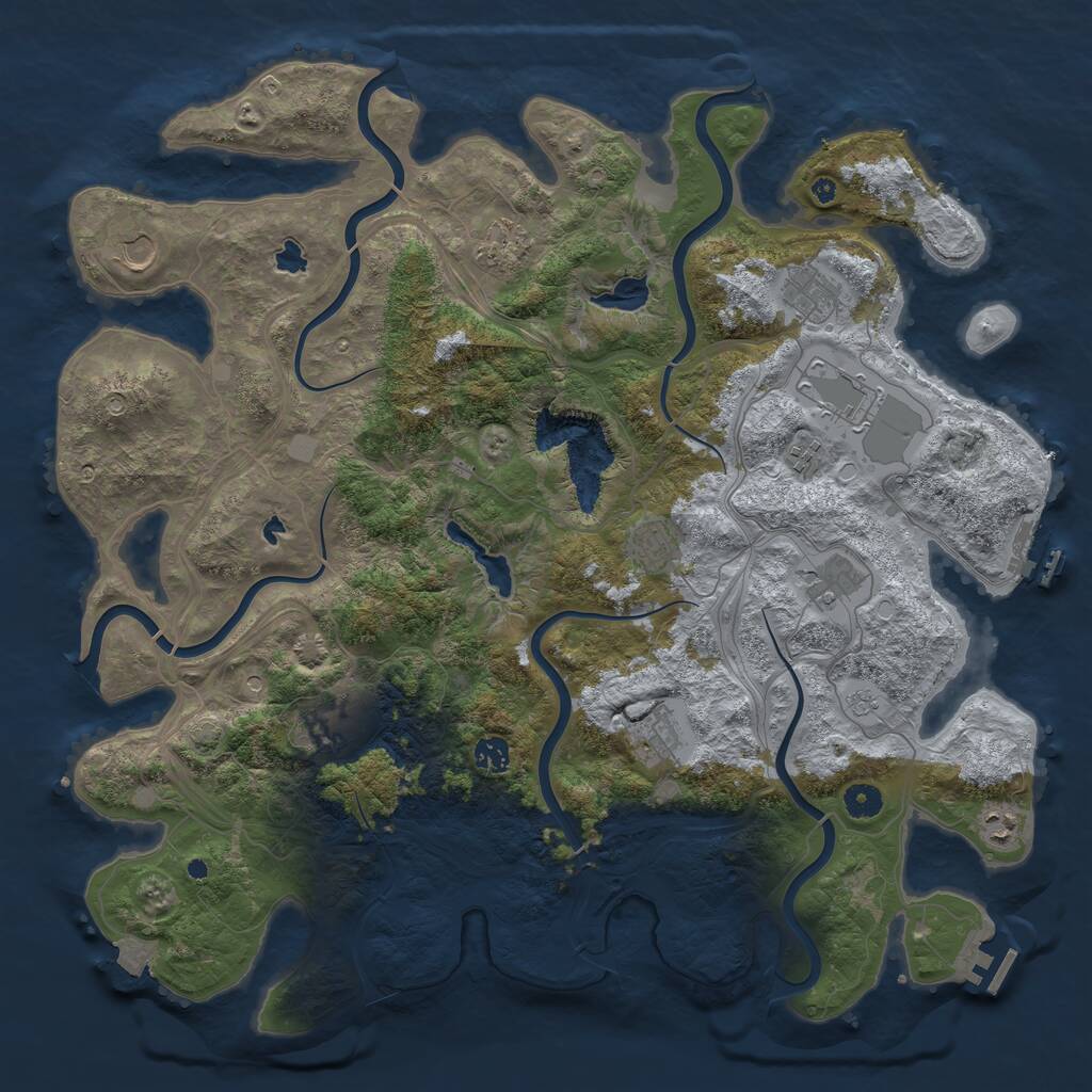 Rust Map: Procedural Map, Size: 4500, Seed: 40351702, 17 Monuments