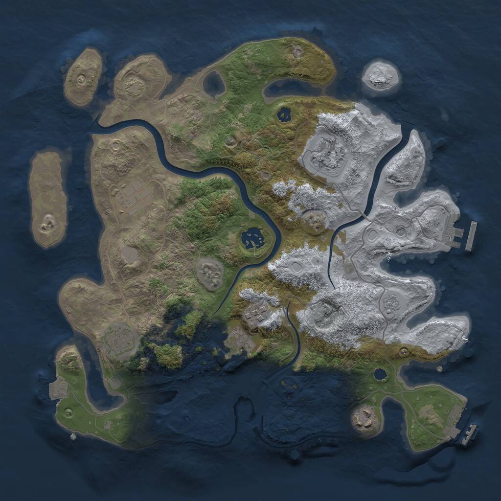 Rust Map: Procedural Map, Size: 3400, Seed: 31247289, 13 Monuments