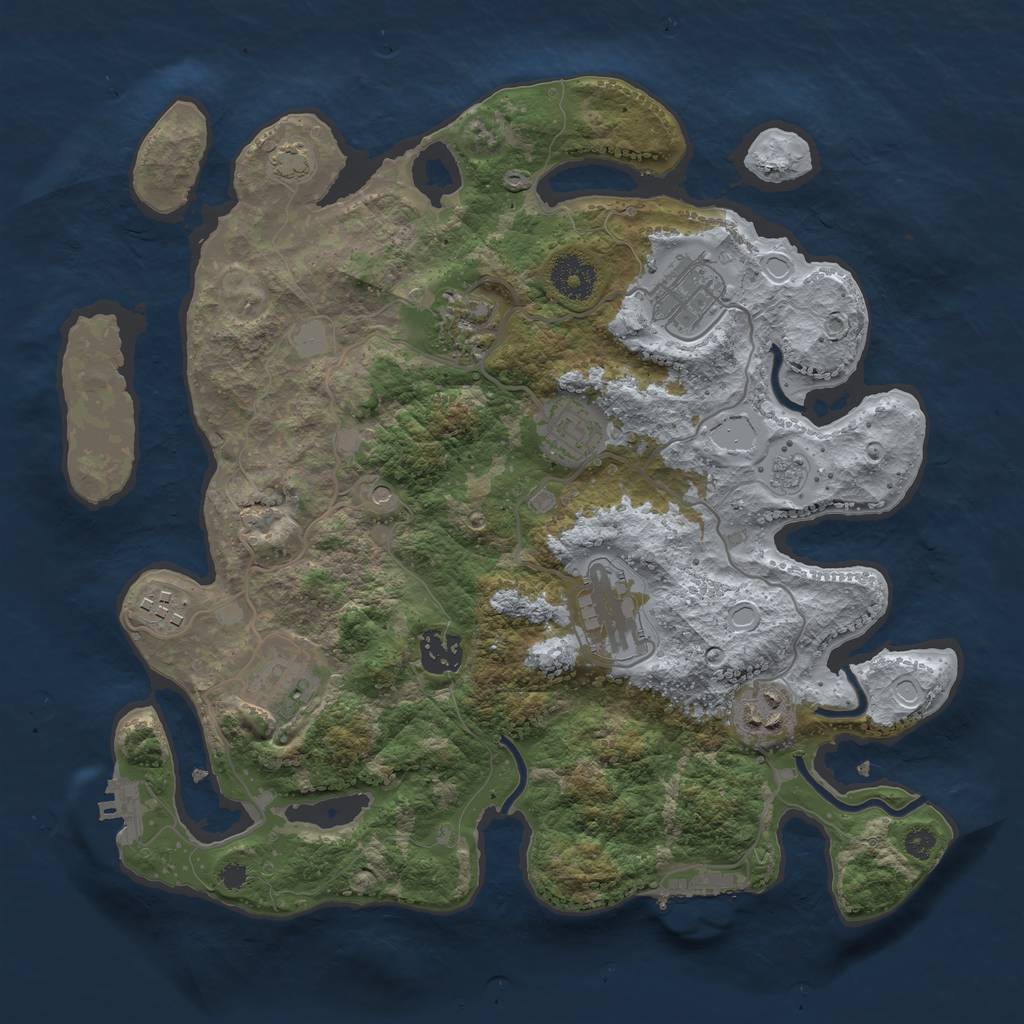 Rust Map: Procedural Map, Size: 3400, Seed: 31247289, 16 Monuments