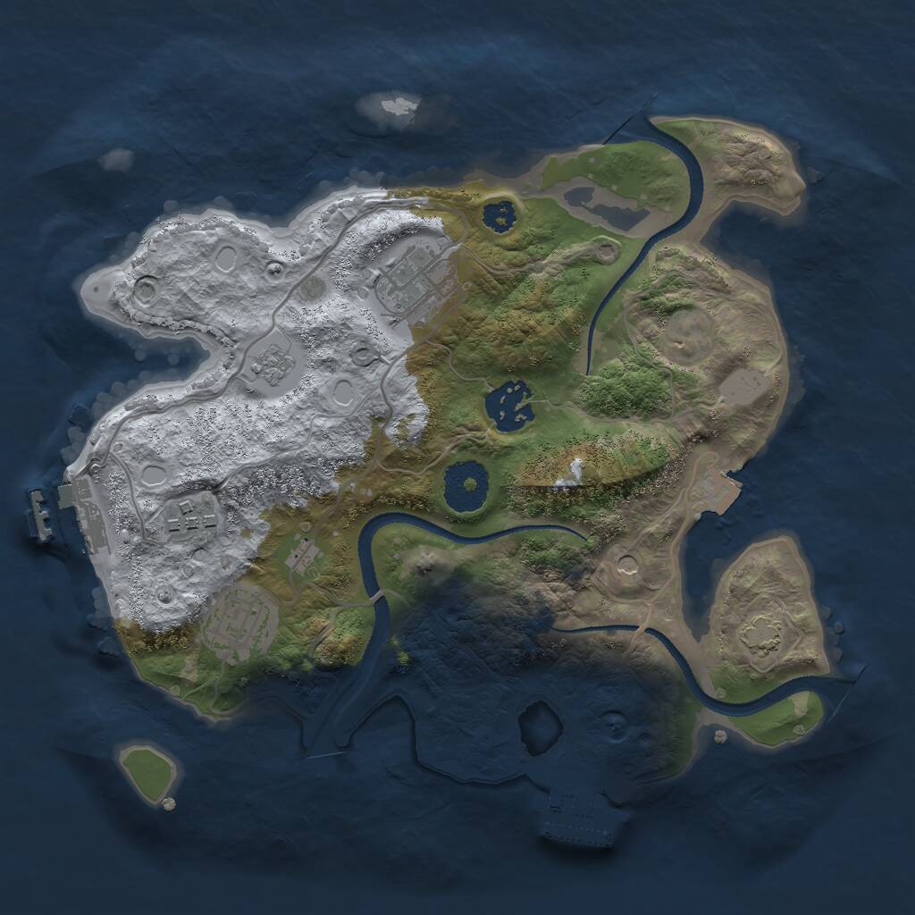 Rust Map: Procedural Map, Size: 2800, Seed: 691100, 10 Monuments