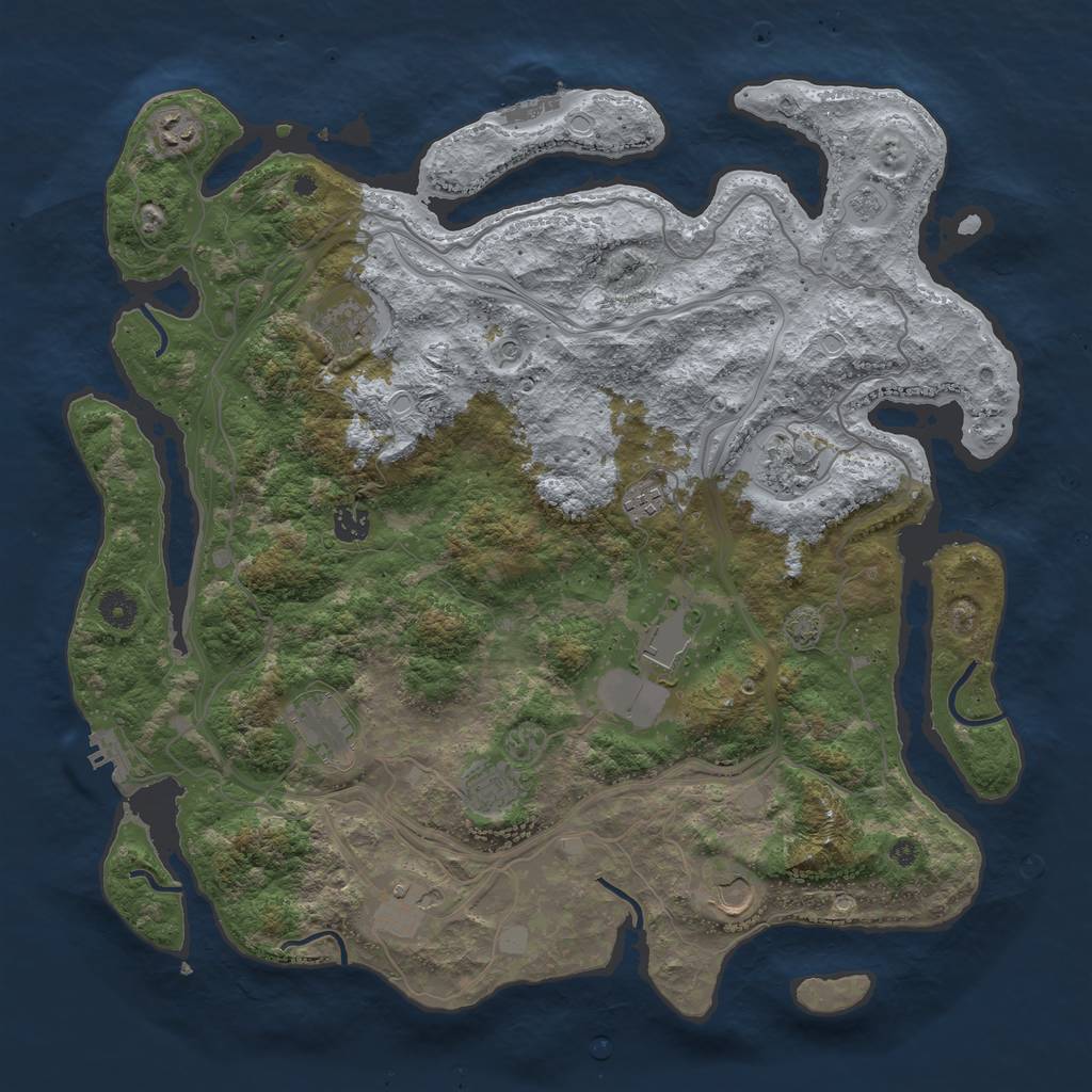 Rust Map: Procedural Map, Size: 4300, Seed: 512979903, 18 Monuments