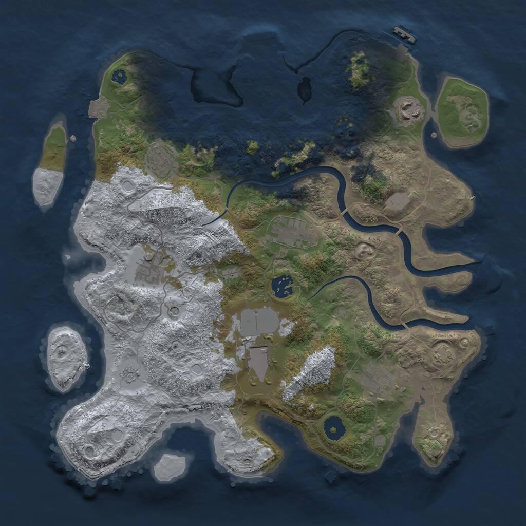 Rust Map: Procedural Map, Size: 3500, Seed: 1235531835, 14 Monuments