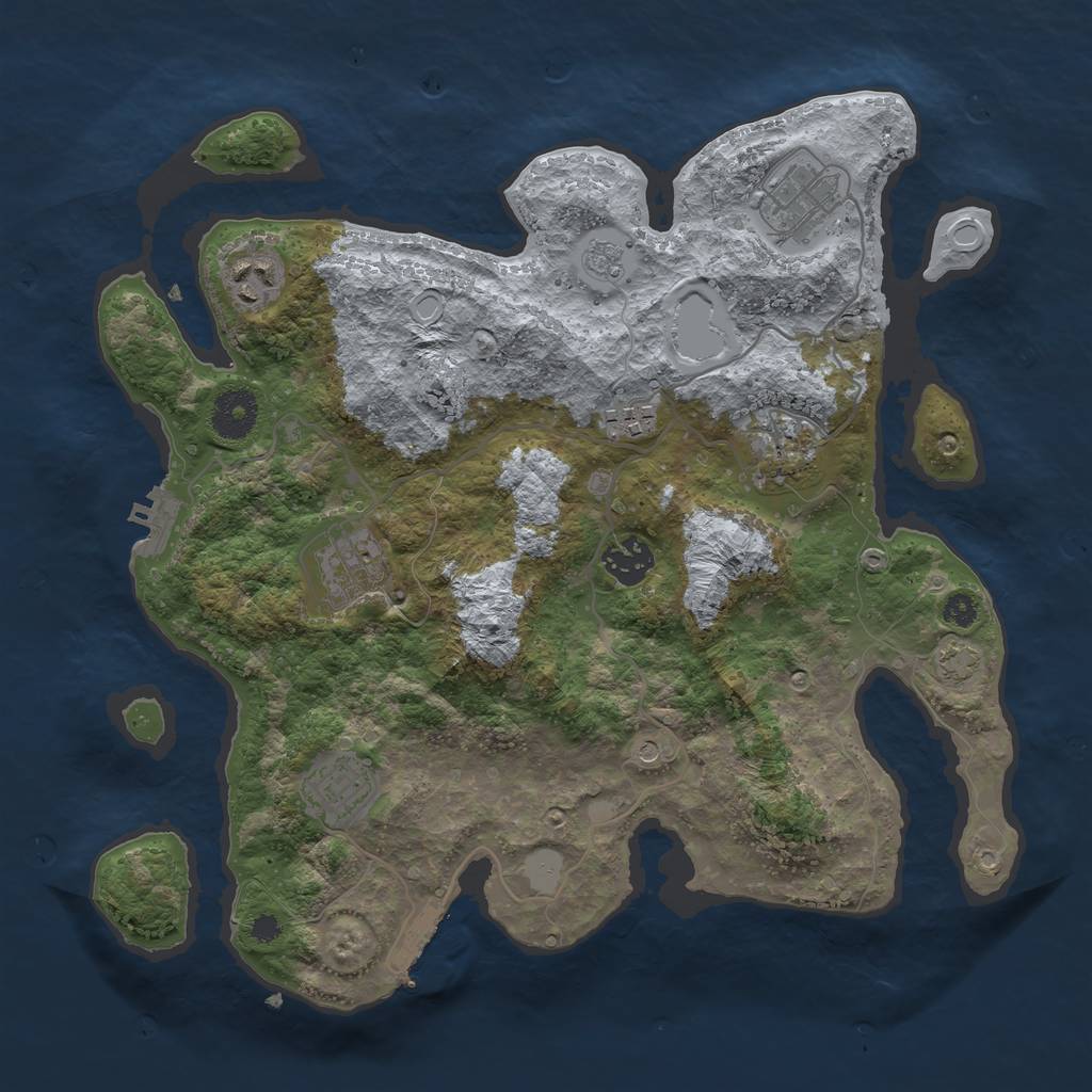 Rust Map: Procedural Map, Size: 3400, Seed: 48080775, 15 Monuments