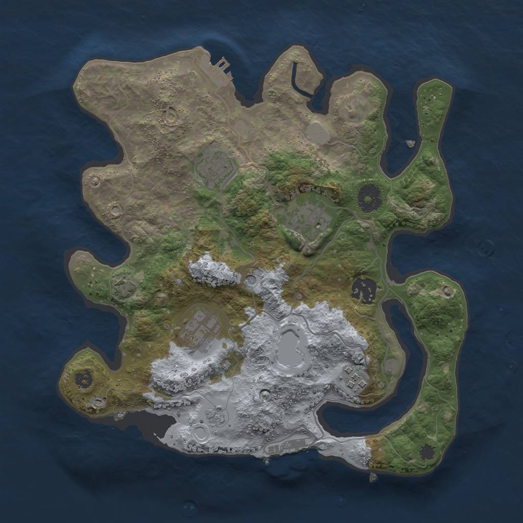 Rust Map: Procedural Map, Size: 3000, Seed: 27316, 13 Monuments