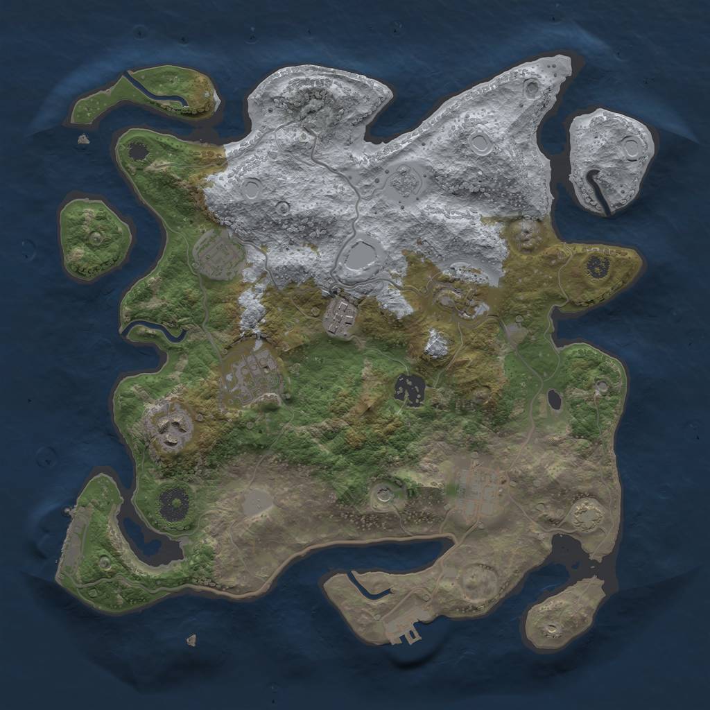 Rust Map: Procedural Map, Size: 3250, Seed: 2456786, 15 Monuments