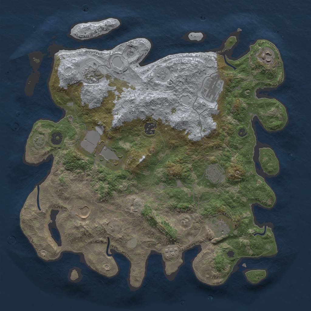 Rust Map: Procedural Map, Size: 3750, Seed: 94766186, 15 Monuments
