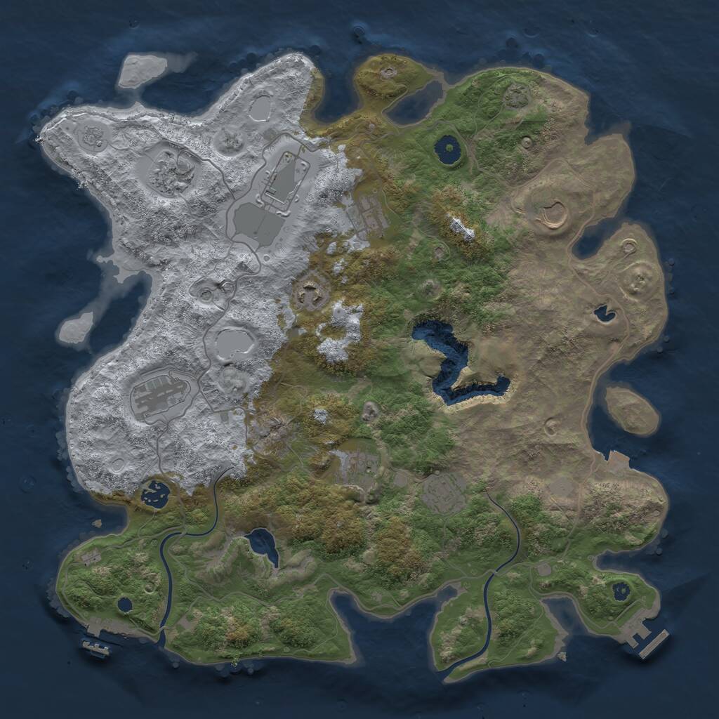 Rust Map: Procedural Map, Size: 4000, Seed: 28491299, 15 Monuments