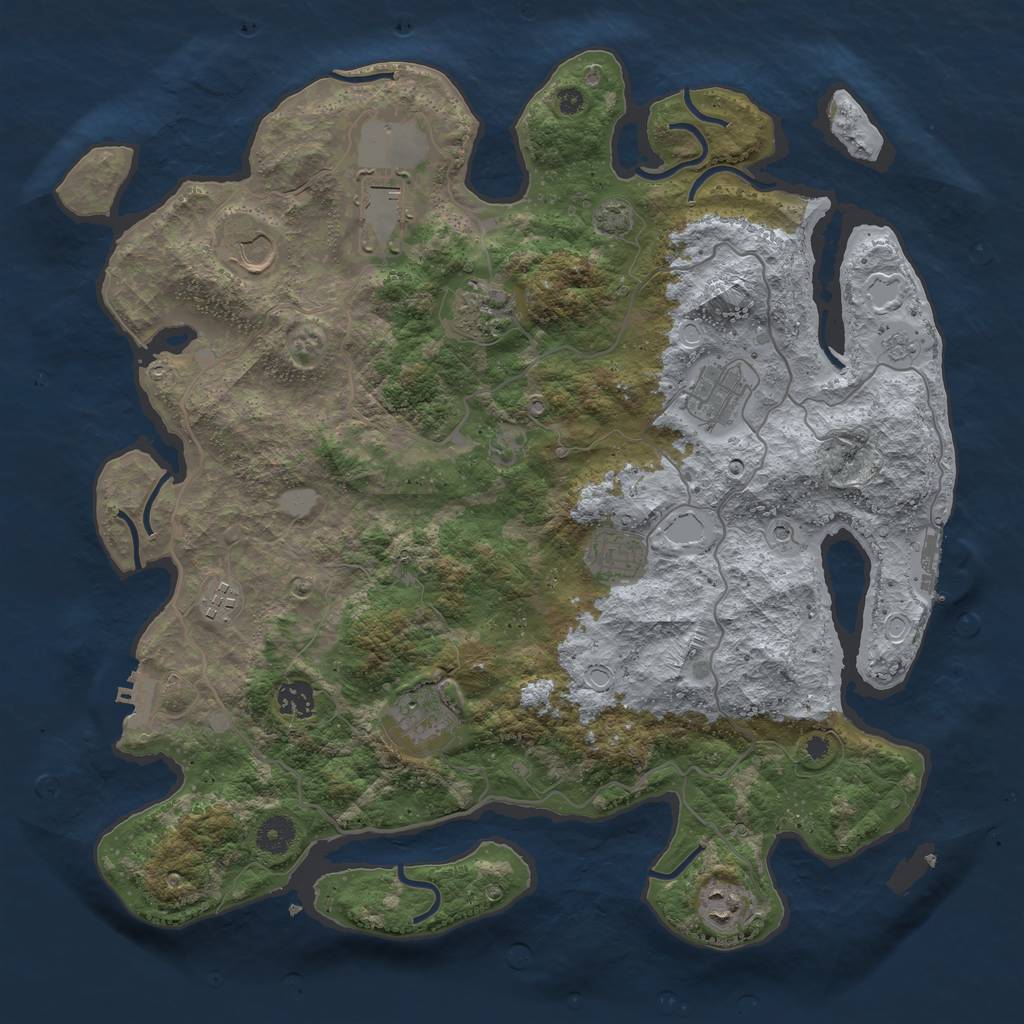 Rust Map: Procedural Map, Size: 4000, Seed: 56802716, 17 Monuments