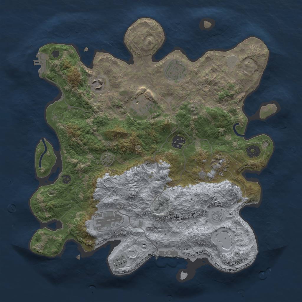 Rust Map: Procedural Map, Size: 3400, Seed: 32143786, 15 Monuments