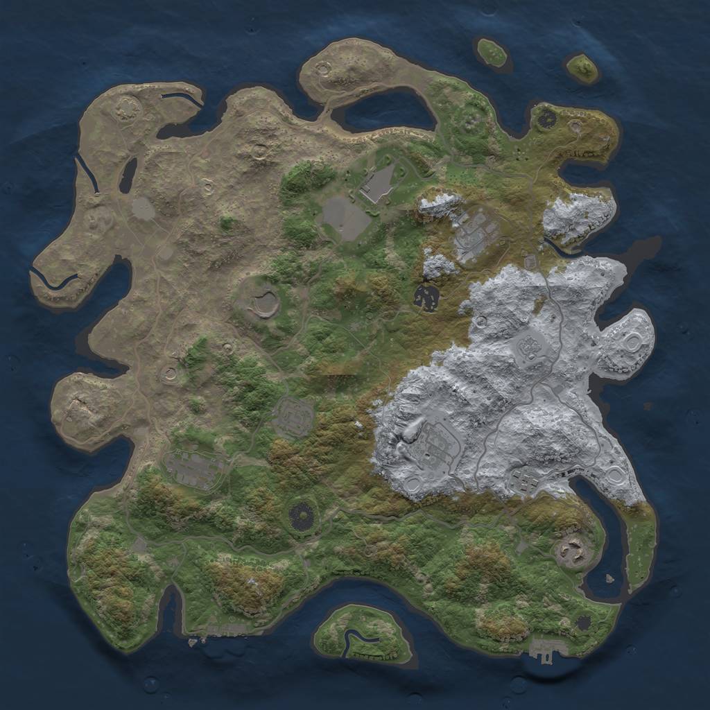 Rust Map: Procedural Map, Size: 4000, Seed: 26278, 17 Monuments