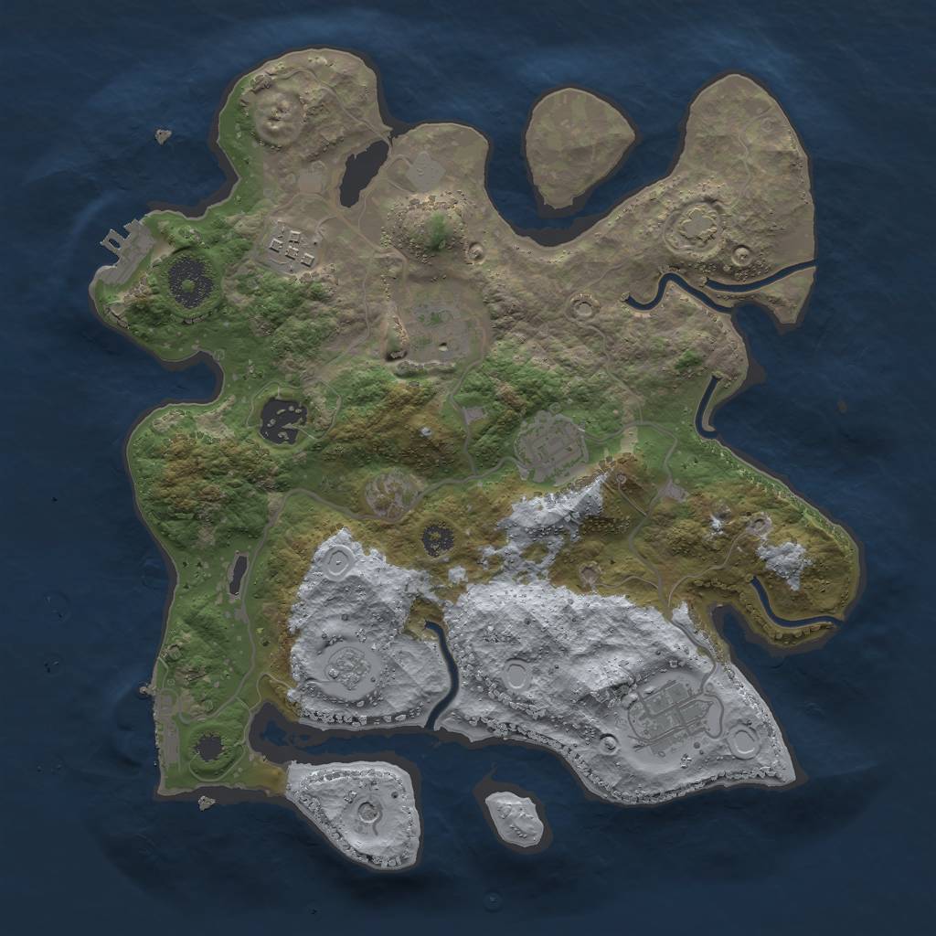 Rust Map: Procedural Map, Size: 3000, Seed: 6261254, 13 Monuments