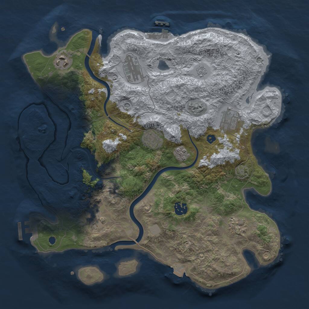 Rust Map: Procedural Map, Size: 3450, Seed: 94606694, 14 Monuments