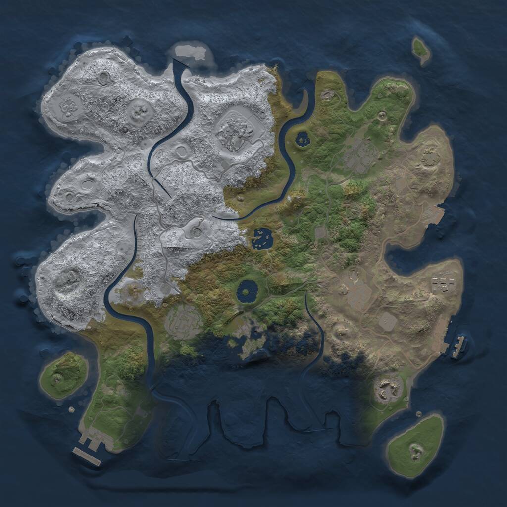 Rust Map: Procedural Map, Size: 3400, Seed: 83704121, 14 Monuments