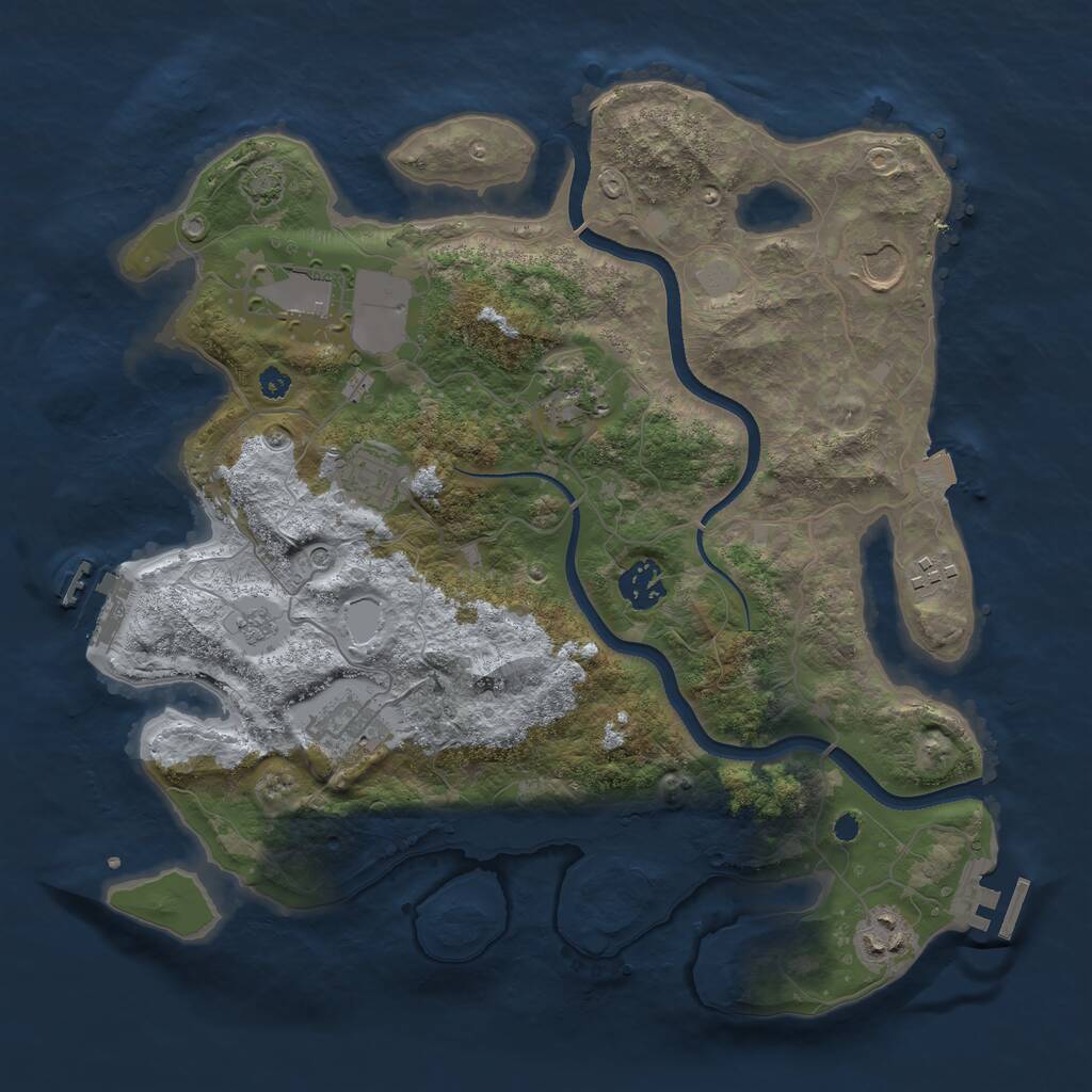 Rust Map: Procedural Map, Size: 3500, Seed: 23880424, 14 Monuments