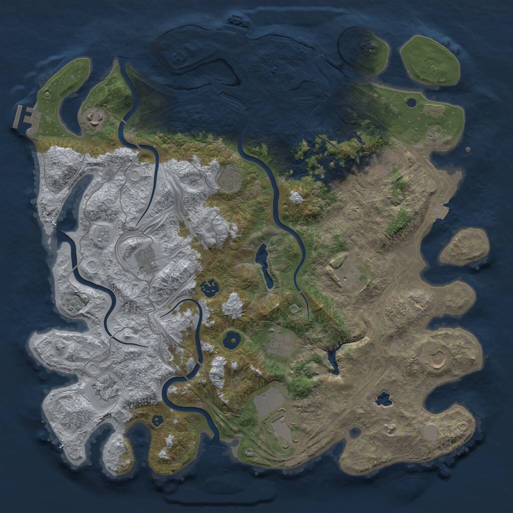 Rust Map: Procedural Map, Size: 4400, Seed: 62630023, 17 Monuments