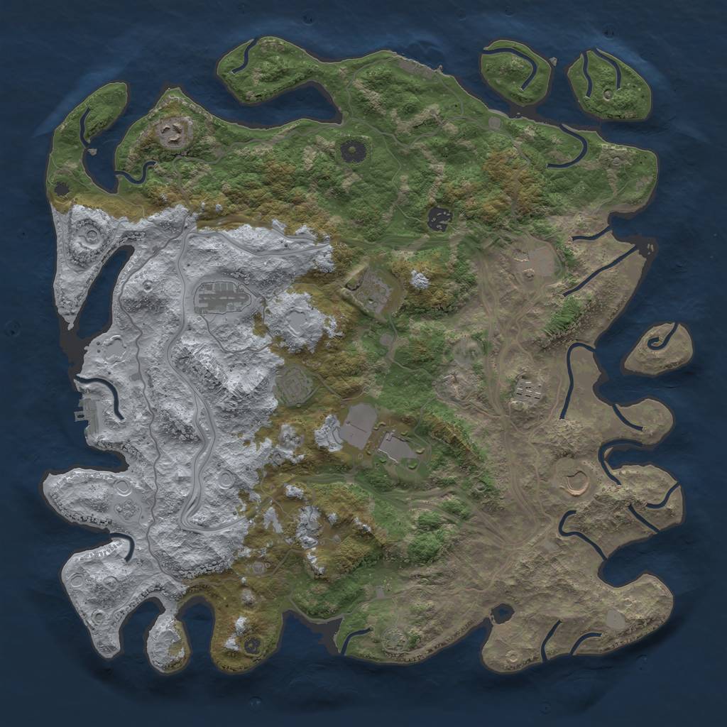 Rust Map: Procedural Map, Size: 4400, Seed: 62630023, 18 Monuments
