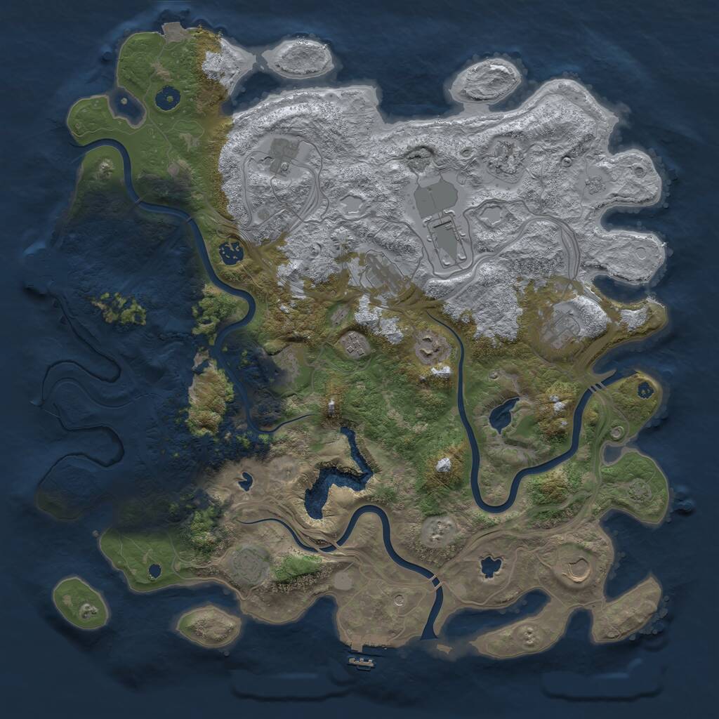 Rust Map: Procedural Map, Size: 4500, Seed: 169670927, 17 Monuments