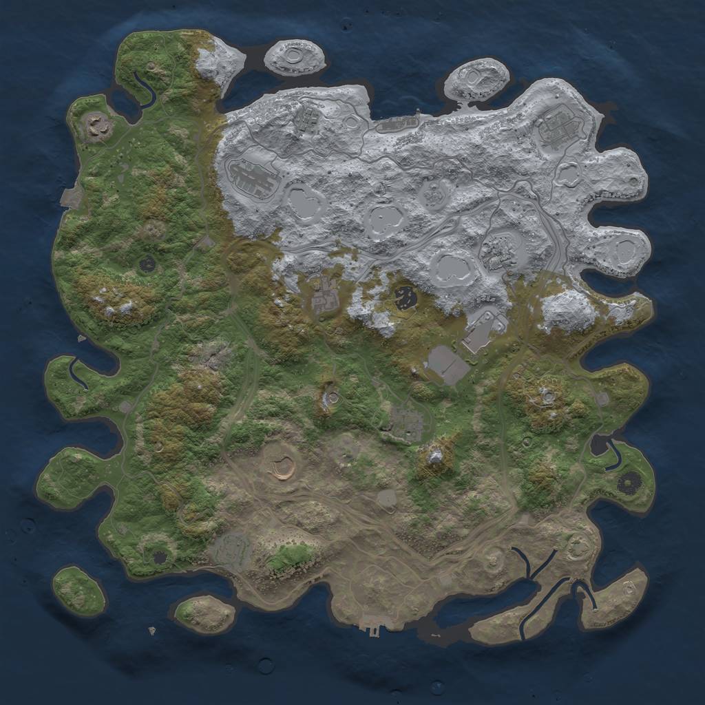 Rust Map: Procedural Map, Size: 4500, Seed: 169670927, 19 Monuments
