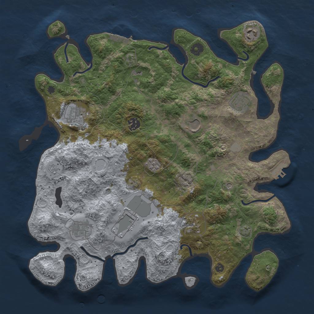Rust Map: Procedural Map, Size: 3700, Seed: 29681331, 17 Monuments
