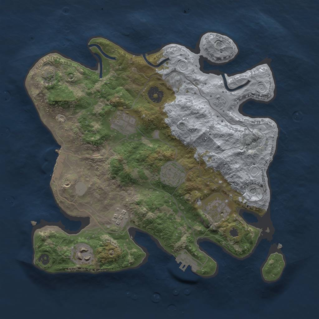 Rust Map: Procedural Map, Size: 3000, Seed: 332, 13 Monuments