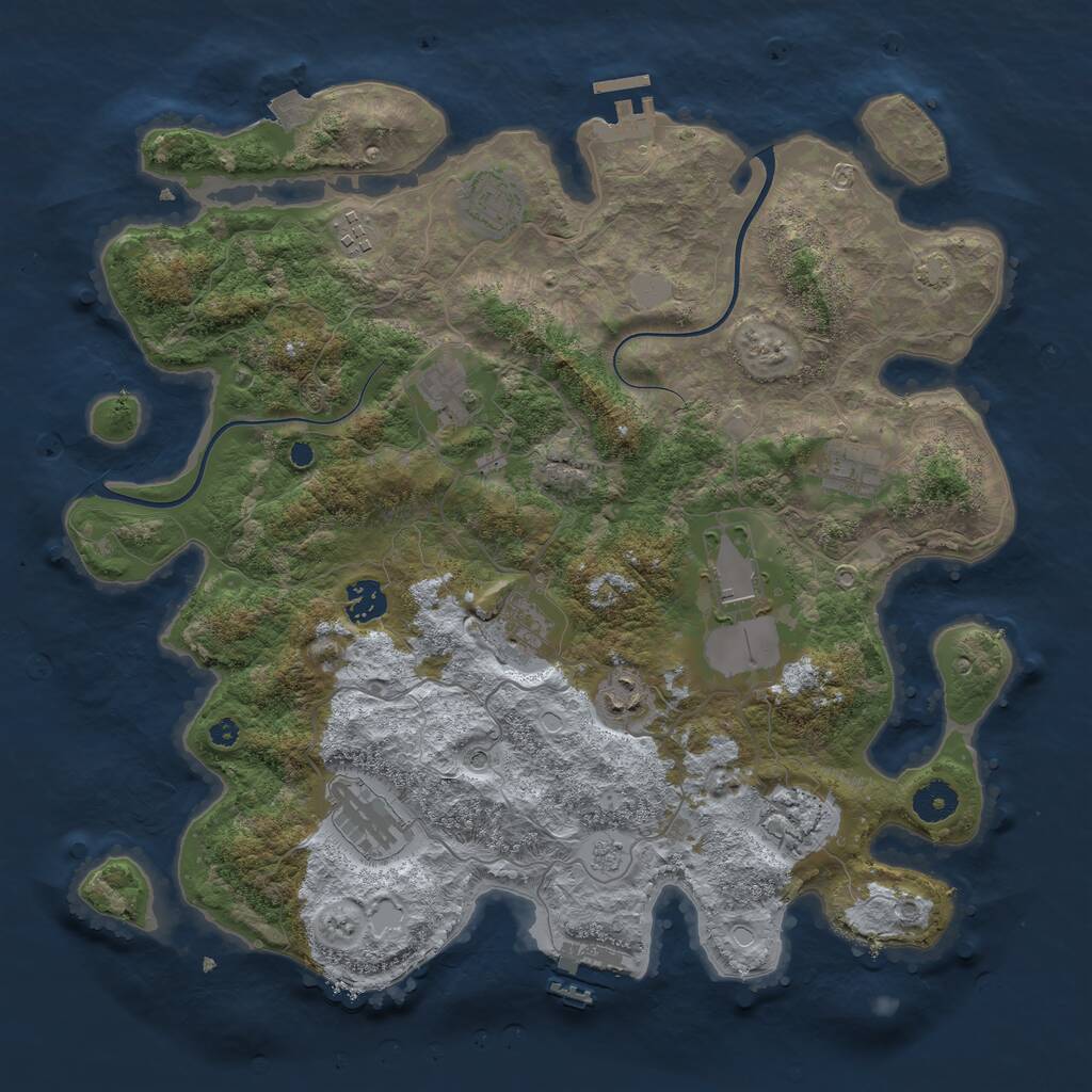 Rust Map: Procedural Map, Size: 3850, Seed: 89319526, 16 Monuments
