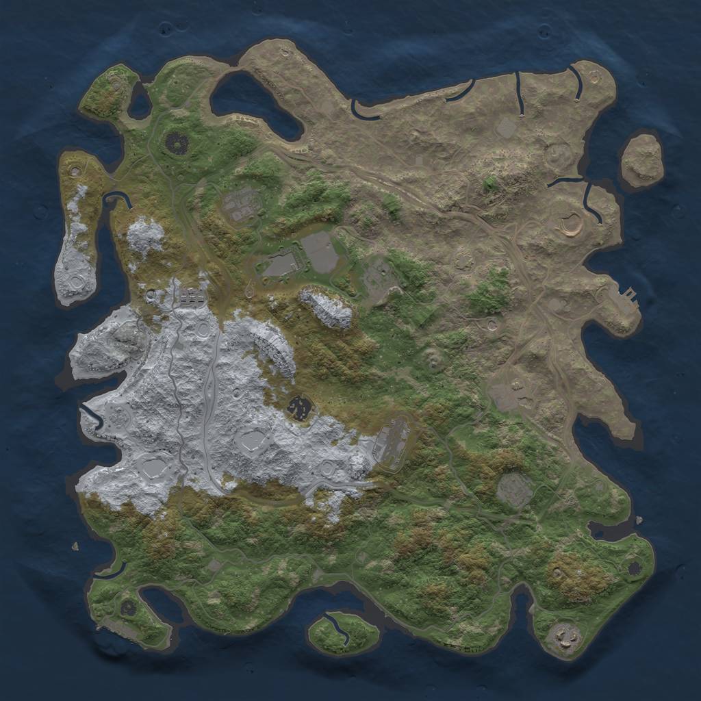 Rust Map: Procedural Map, Size: 4500, Seed: 998520014, 18 Monuments