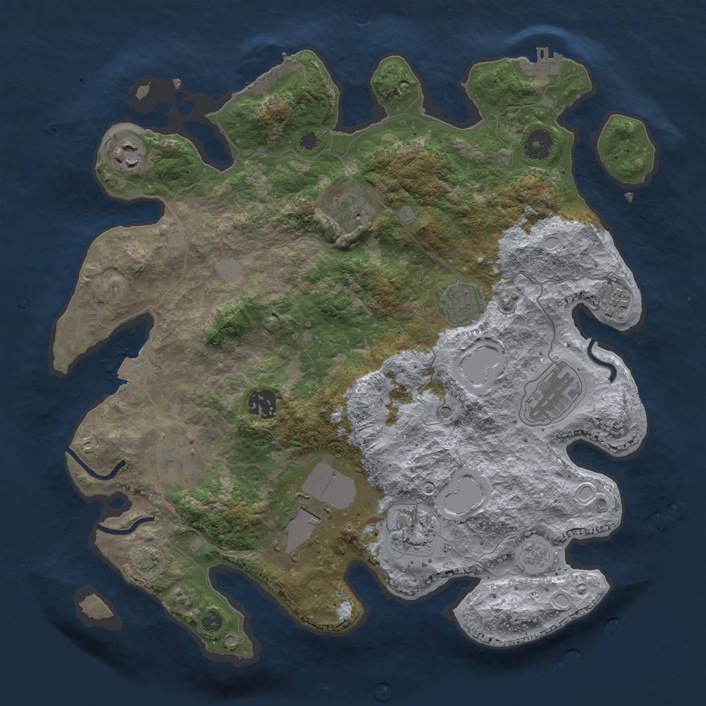 Rust Map: Procedural Map, Size: 3600, Seed: 19164868, 17 Monuments