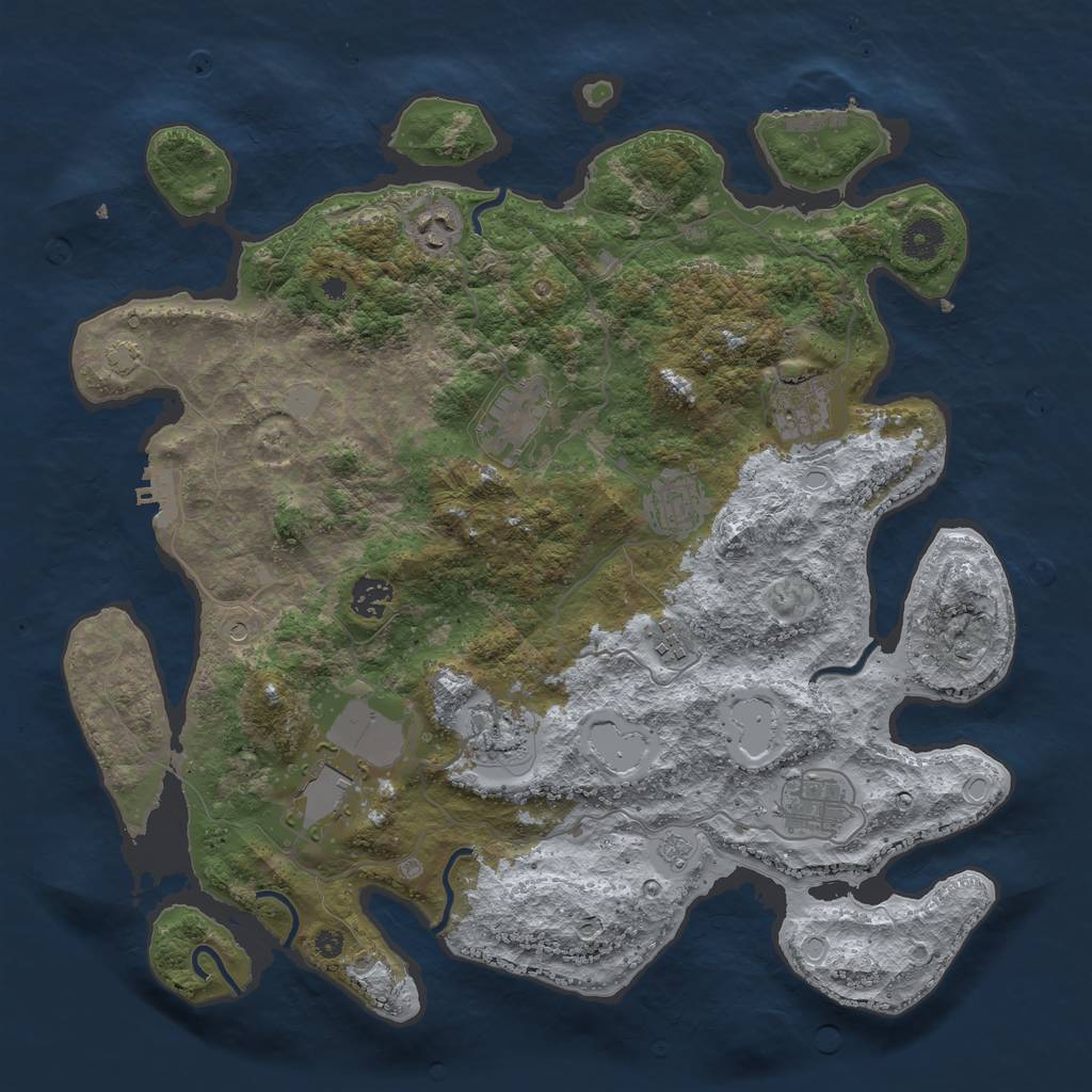 Rust Map: Procedural Map, Size: 3900, Seed: 89740042, 17 Monuments