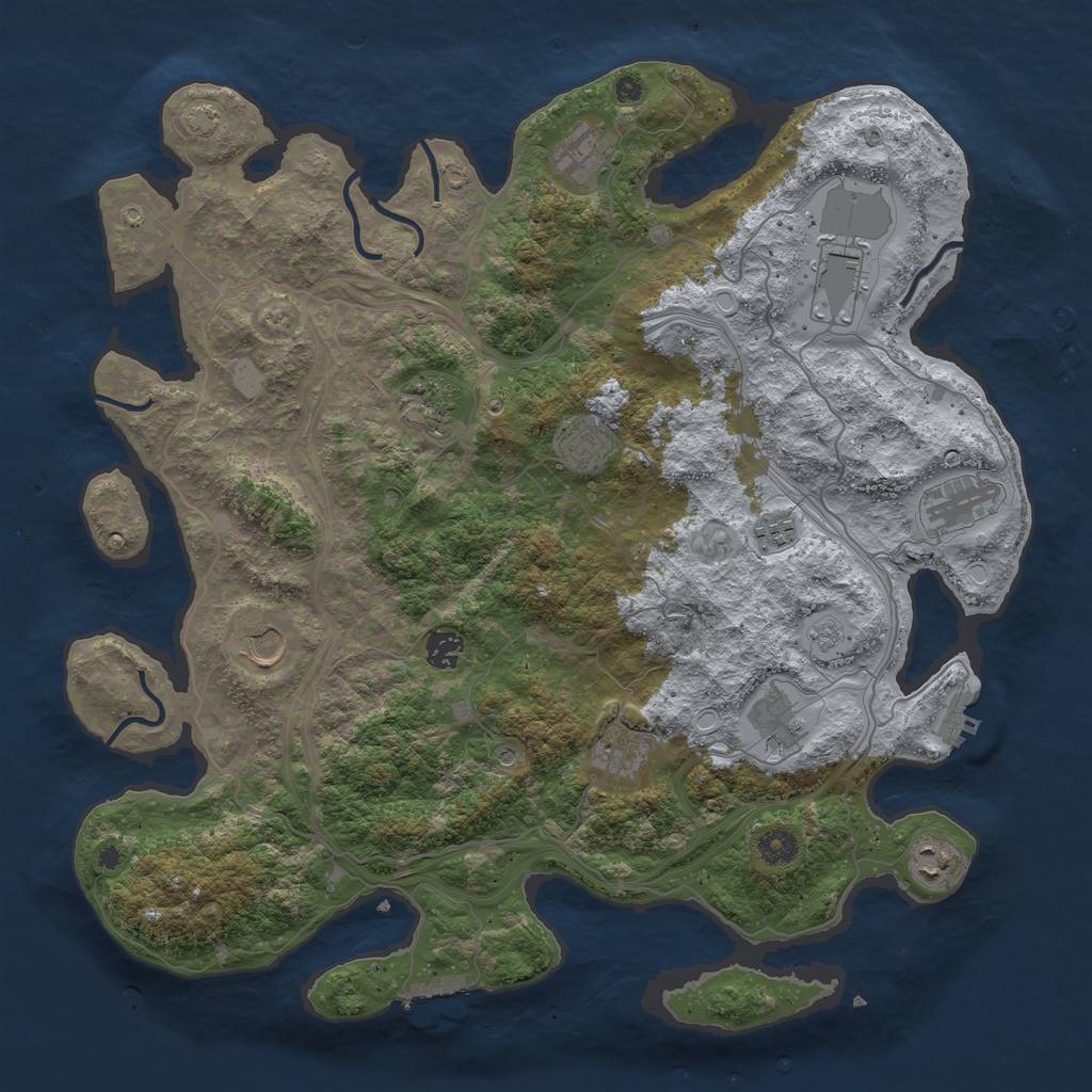 Rust Map: Procedural Map, Size: 4250, Seed: 11916290, 19 Monuments