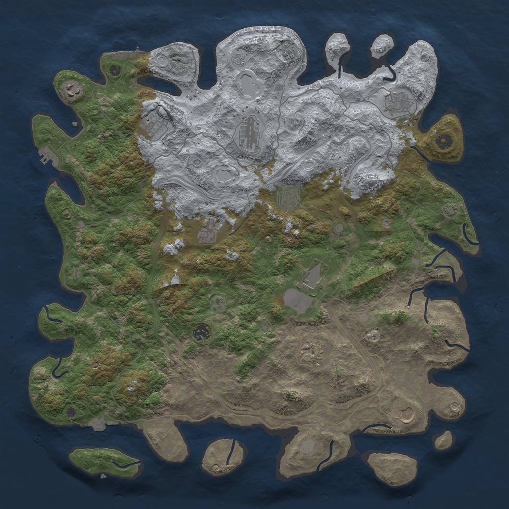 Rust Map: Procedural Map, Size: 4800, Seed: 1097913654, 19 Monuments