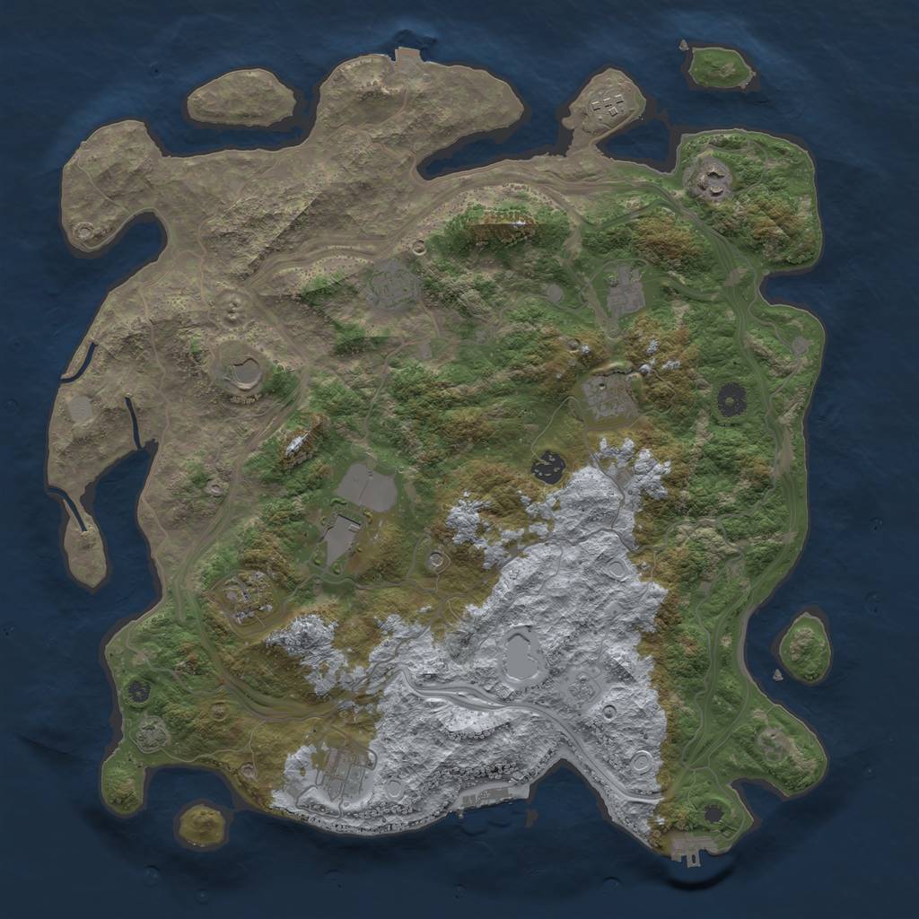 Rust Map: Procedural Map, Size: 4300, Seed: 68515134, 18 Monuments