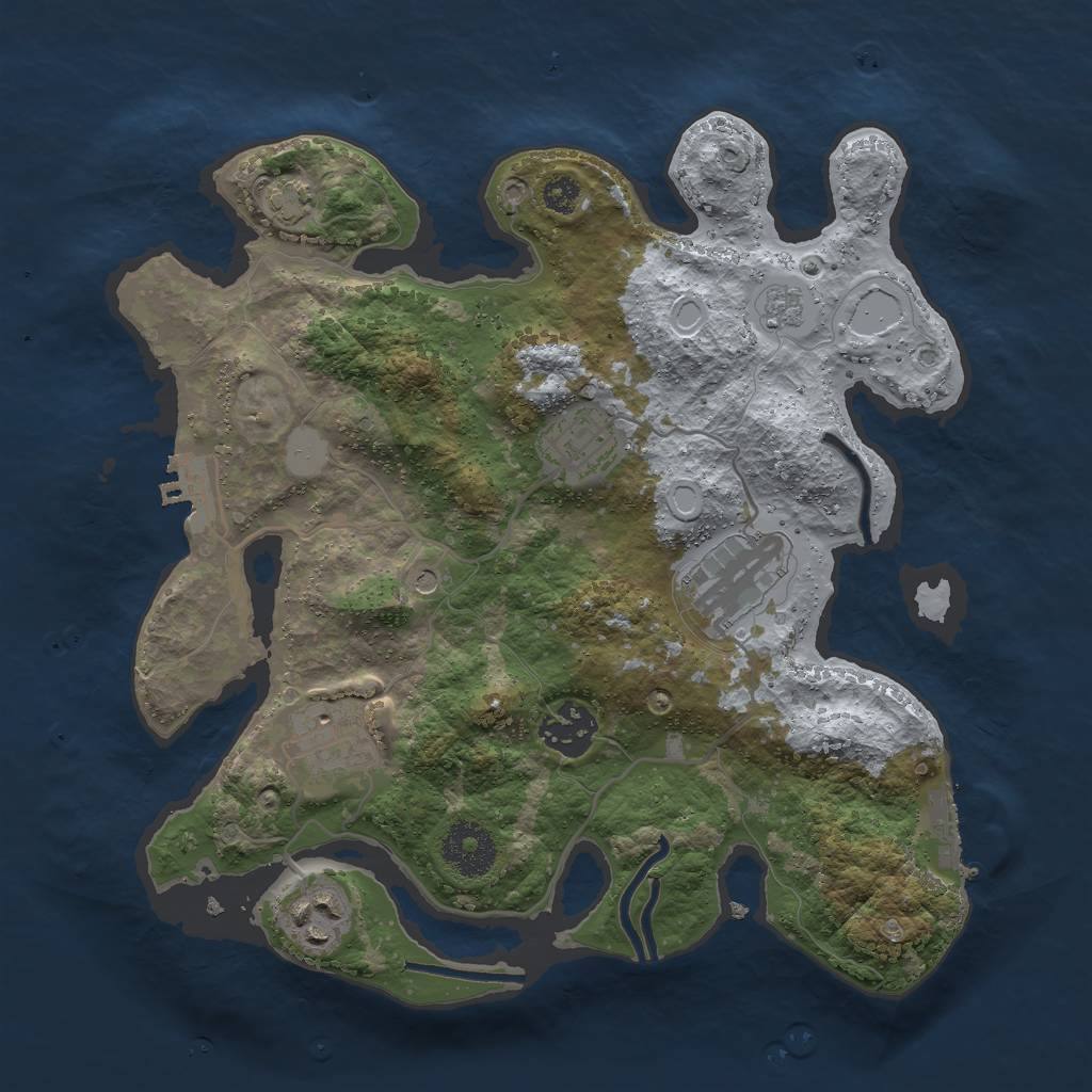 Rust Map: Procedural Map, Size: 3000, Seed: 1360037550, 13 Monuments