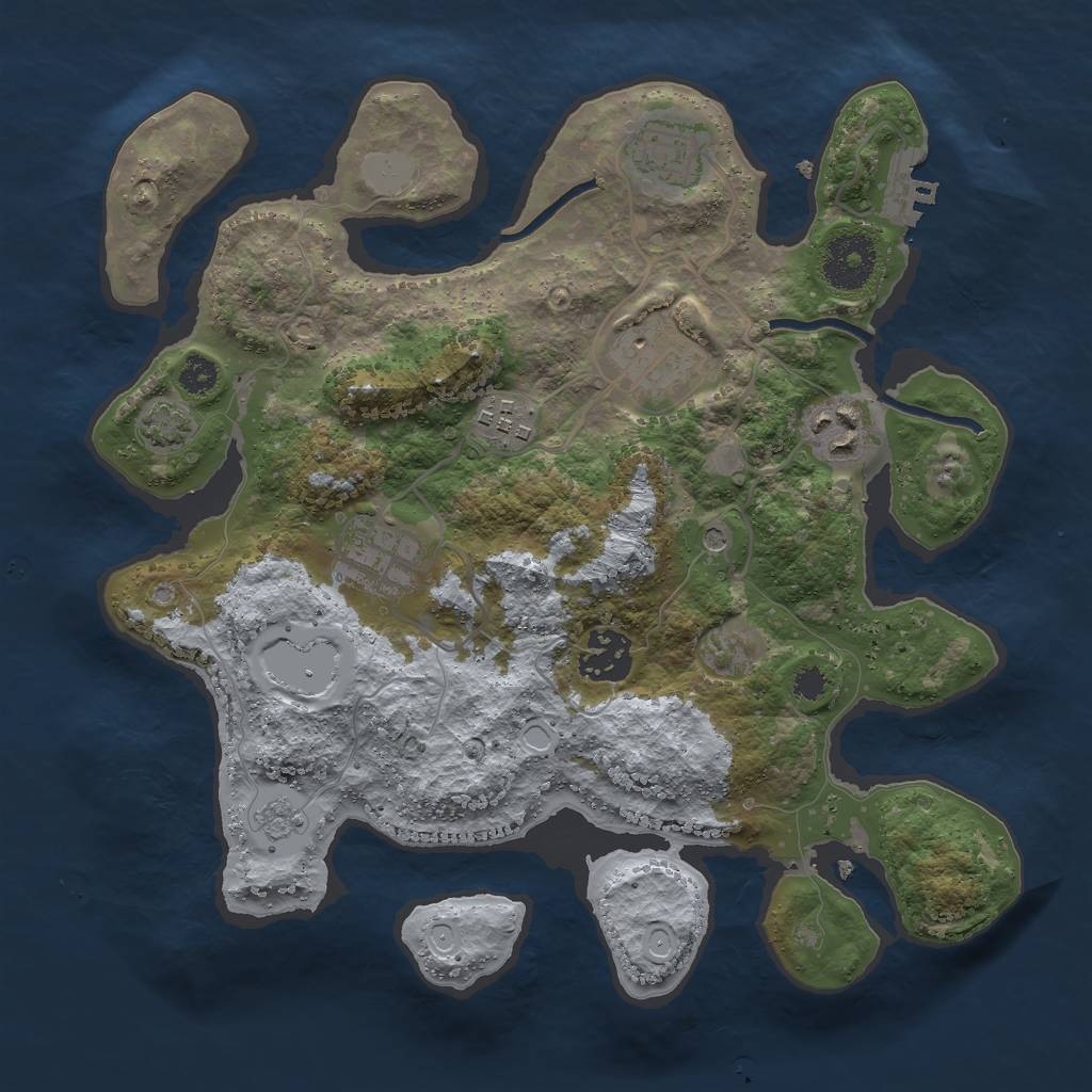 Rust Map: Procedural Map, Size: 3000, Seed: 136440478, 13 Monuments