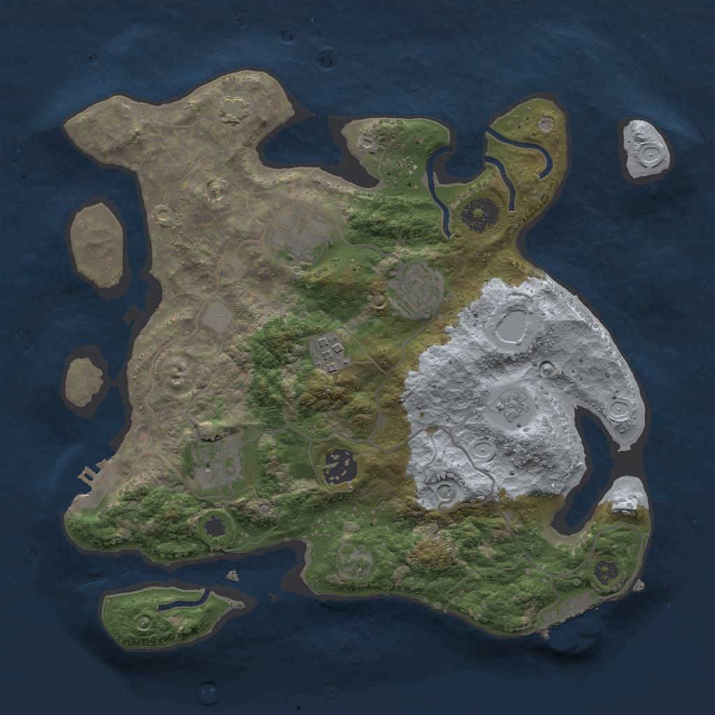 Rust Map: Procedural Map, Size: 3000, Seed: 28509, 13 Monuments
