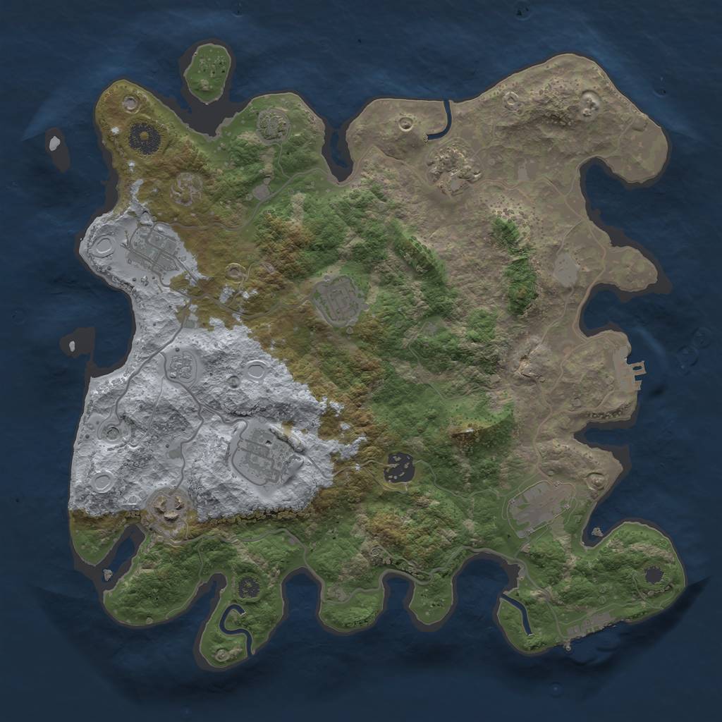 Rust Map: Procedural Map, Size: 3400, Seed: 83530994, 15 Monuments
