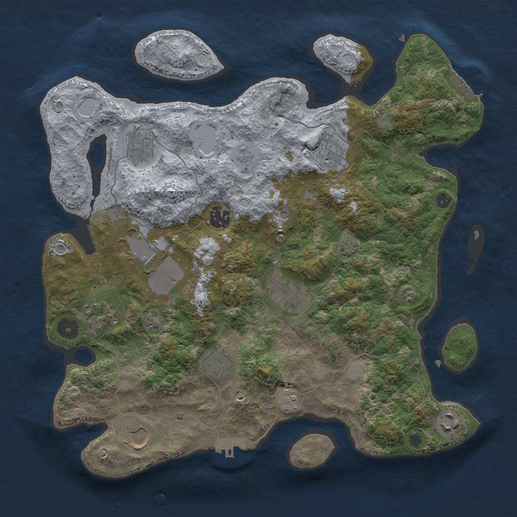 Rust Map: Procedural Map, Size: 3650, Seed: 67436899, 18 Monuments